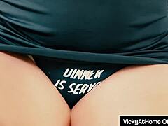 Ready for Vicky Vette to milk that big prick with her lips?